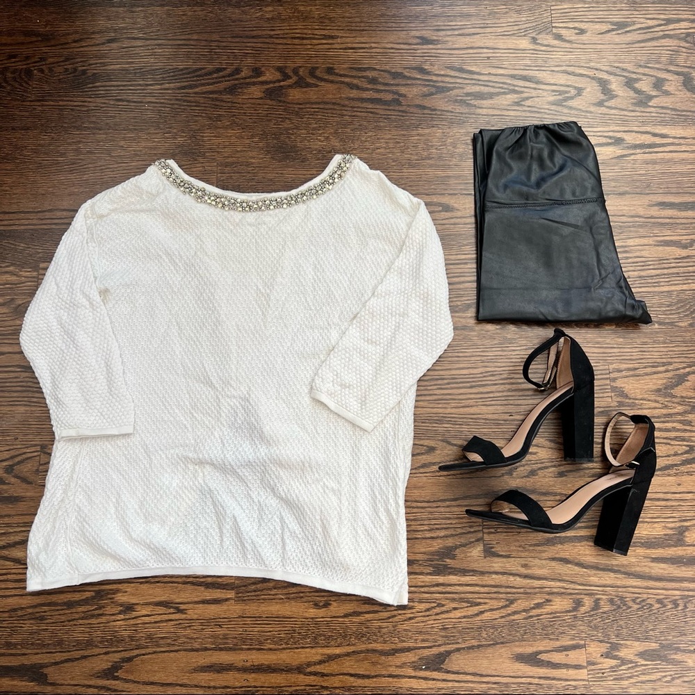 white jewel sweater